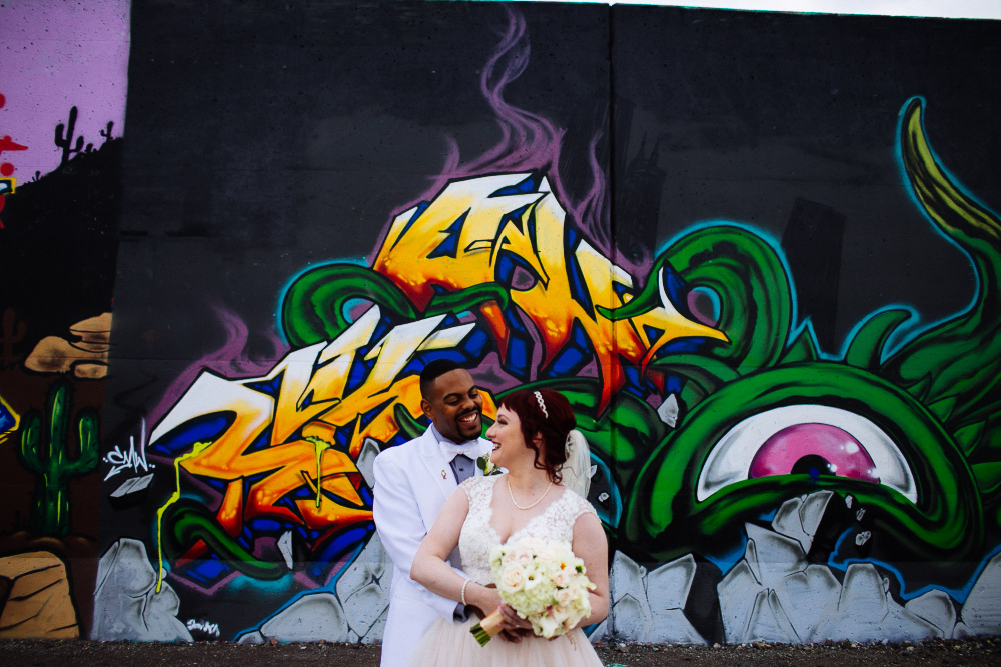 graffiti wall wedding